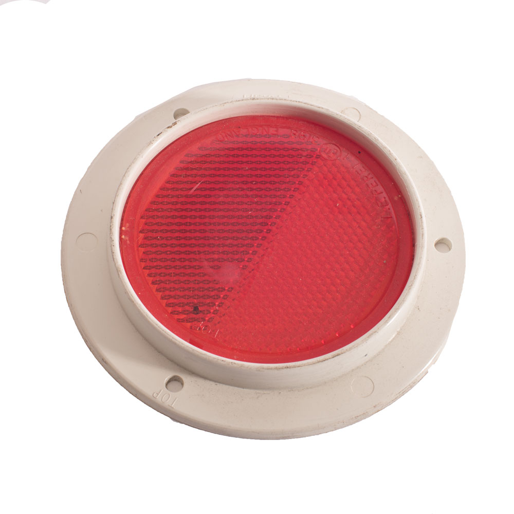 Red reflector white plastic surround 3 hole 267014
